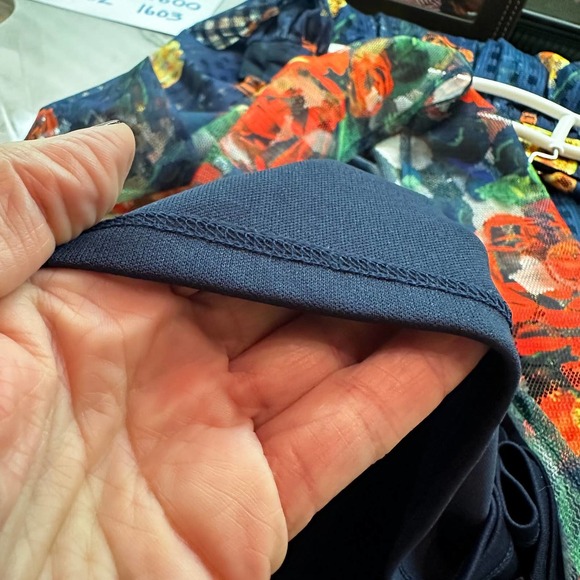 Anthropologie Women’s Sunday in Brooklyn Summer Bouquet Navy Floral Mesh  NWT - Picture 6 of 10